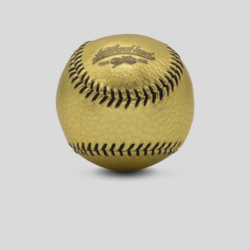 Gold Leather with Black Stitch Figure 8 Ball