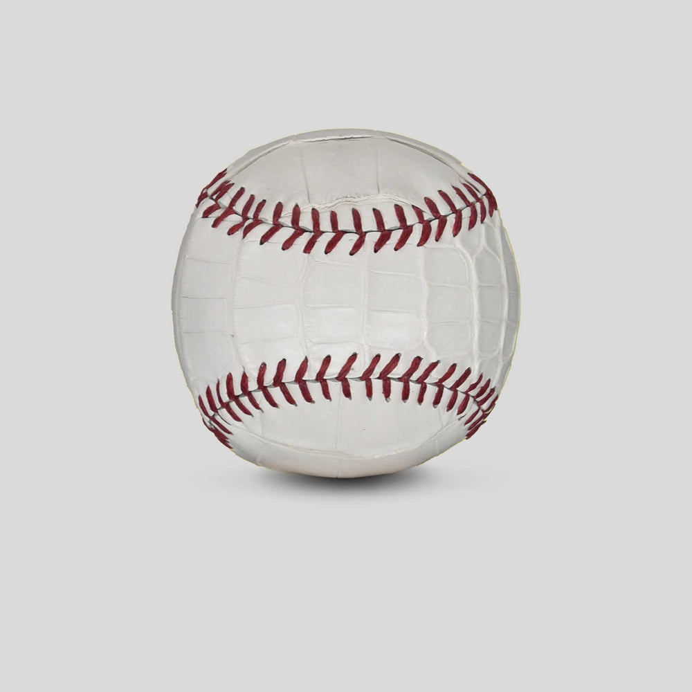 Alligator Leather Baseball in White